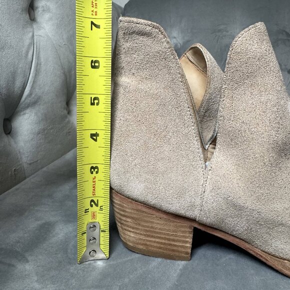 Free People Charm Double V Pointed Toe Camel Suede Leather Ankle Boot 39 - Picture 3 of 11